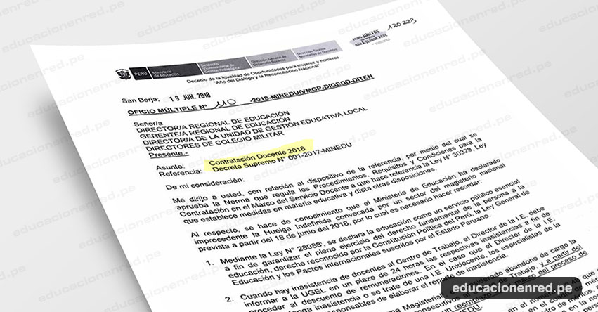 OFICIO MÚLTIPLE N° 110-2018-MINEDU/VMGP-DIGEDD-DITEN - Contratación Docente 2018 - www.minedu.gob.pe OFICIO MÚLTIPLE N° 110-2018-MINEDU/VMGP-DIGEDD-DITEN - Contratación Docente 2018 - www.minedu.gob.pe