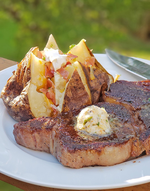 Ribeye Steaks with Cajun Butter