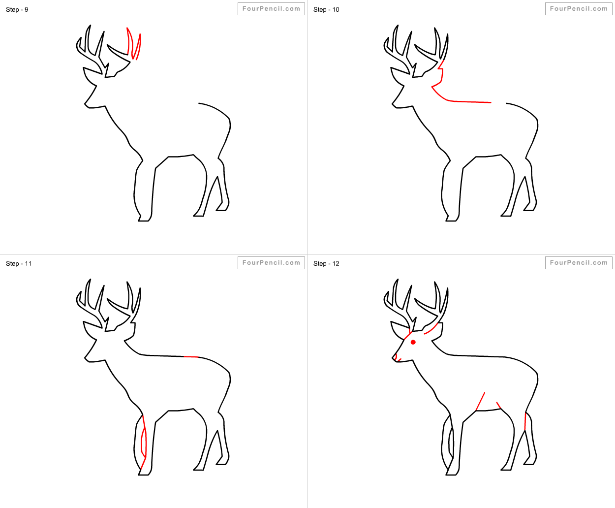 Fpencil: How to draw Deer for kids step by step