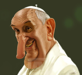 Caricature of  Pope Francis by Angineer Ang, Seoul, South Korea
