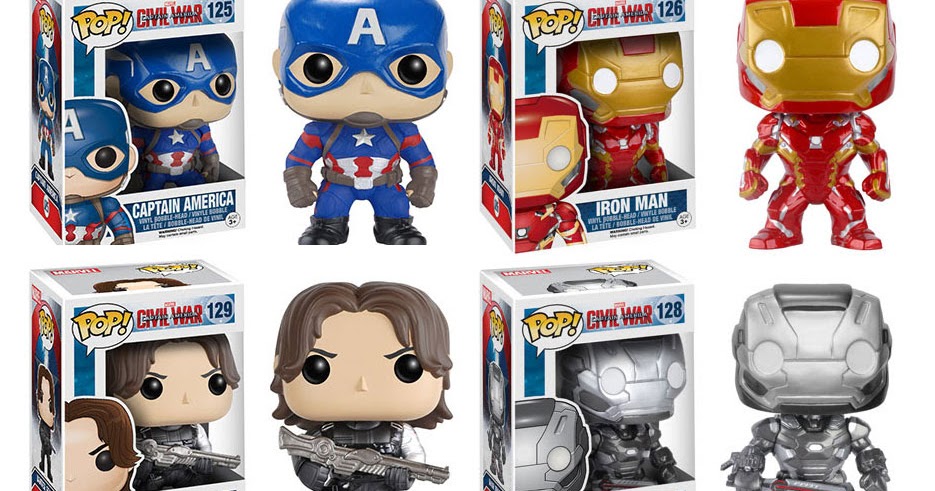 captain america civil war funko pop 2 pack