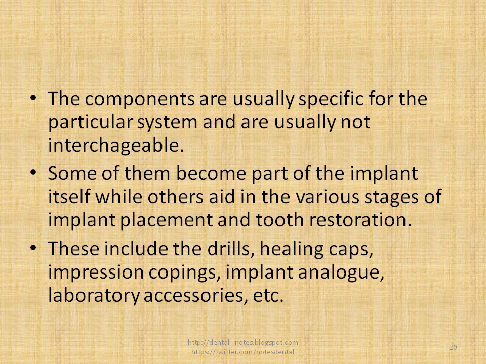 Dental Notes Dental Implant Materials NOTES (new)