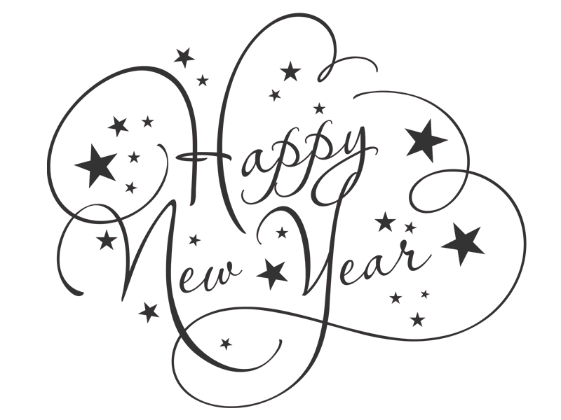 free black and white new years clipart - photo #8