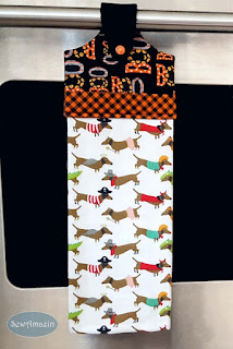 Dogs in Halloween Costumes Hanging Kitchen Towel, Halloween Decor