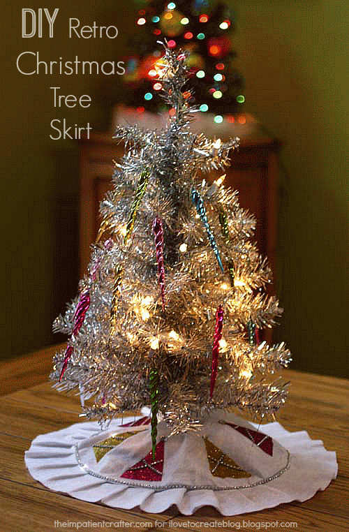 Diy Retro Christmas Tree Skirt Ilovetocreate Diy Retro Christmas Tree Skirt