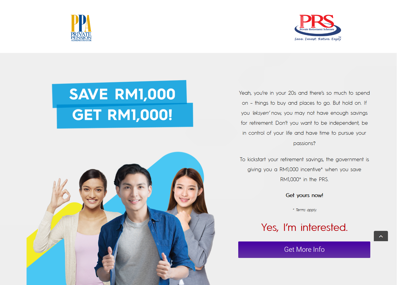 &hellip;Yoon 部落&hellip; Private Retirement Scheme PRS Youth Incentive RM1000