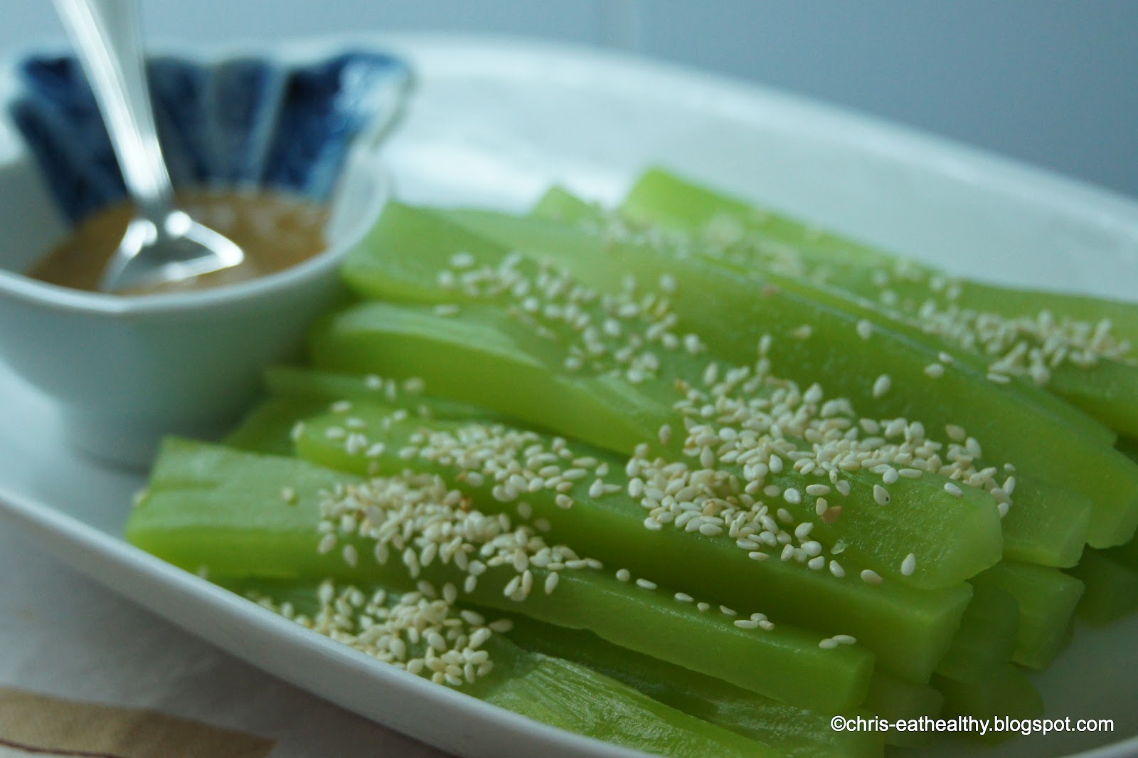 chriseathealthy Stem Lettuce StirFry and Salad