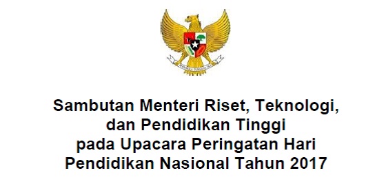 Sambutan Menristekdikti Pada Upacara Peringatan Hari