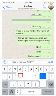 Cara Menggunakan gaya Font WhatsApp yang berbeda saat mengirim pesan