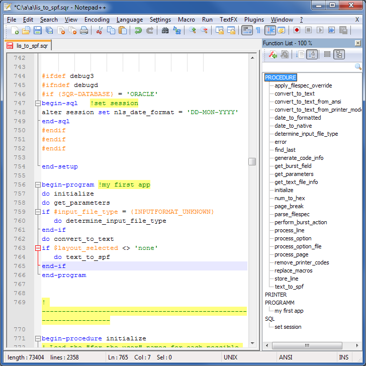 Ruslan's blog: PeopleSoft SQR Language and Function List in Notepad 5