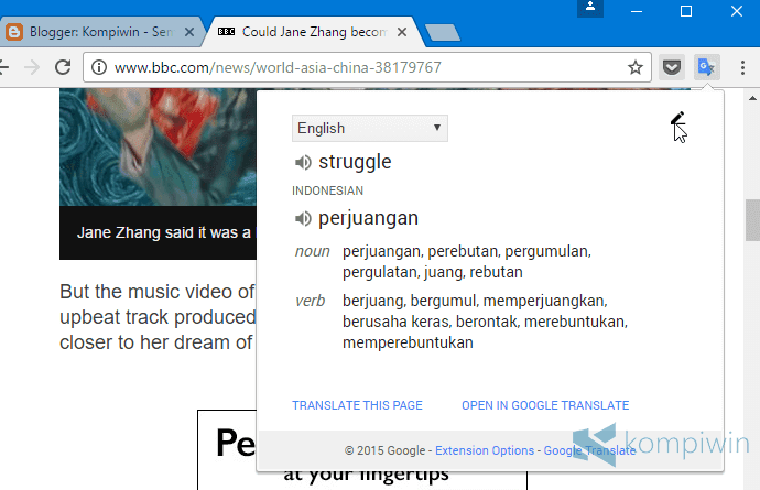 translate cepat teks