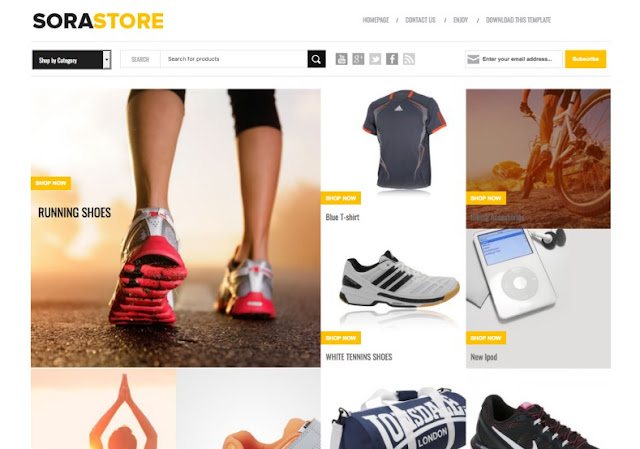 Sorastore Blogger Template Top 5 Shopping / Ecommerce Blogger Templates