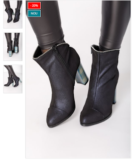 Botine elegante la moda bleumarin sidefat piele naturala de iarna Botine elegante la moda bleumarin sidefat piele naturala de iarna