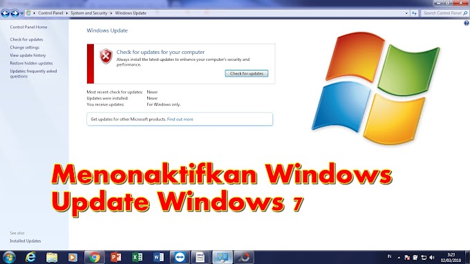 Menonaktifkan Windows Update pada Windows 7
