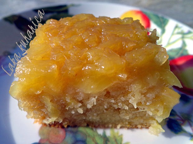Pineapple upside-down cake by Laka kuharica: easily made cake with fresh pineapple is super moist and delicious.