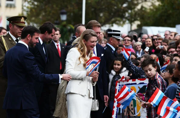 Civil Wedding Ceremony of Prince Guillaume and Countess Stephanie at the Luxembourg City Town Hall in Luxembourg. wedding of Prince Guillaume Of Luxembourg and Stephanie de Lannoy