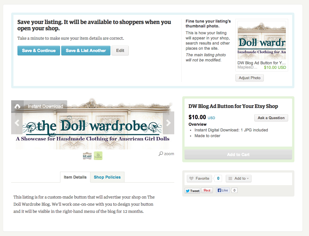 The Doll Wardrobe Branding Your Etsy Squares Step 4