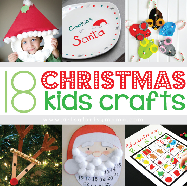 18 Christmas Kids Crafts at artsyfartsymama.com #Christmas #kidscrafts