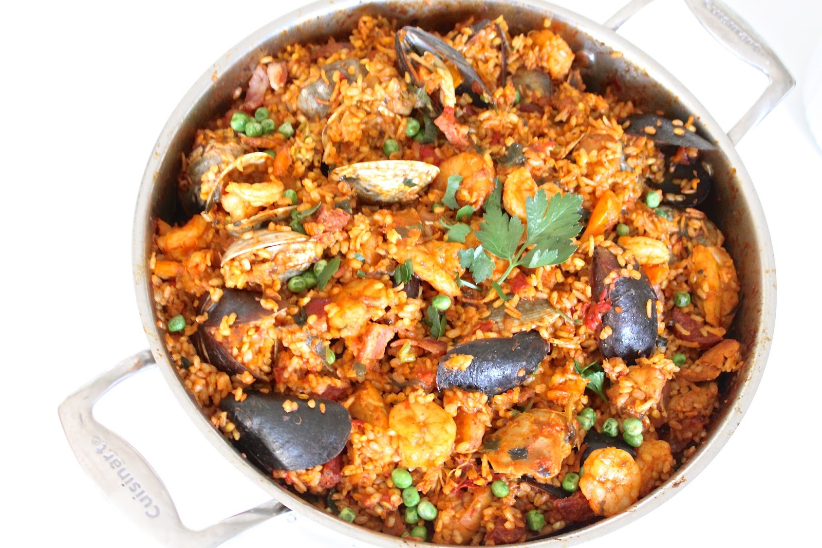 Easy Paella with Shrimp, clams and mussels