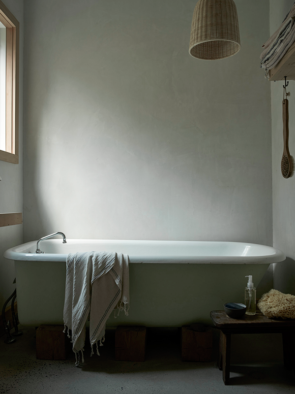 reclaimed pieces, clean lines, and warmth.