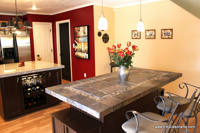 wine bar in the kitchen island