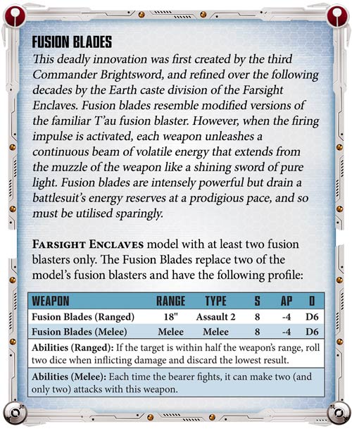Fusion blades Tau