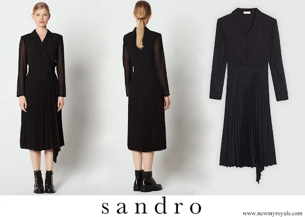 Princess Sofia wore Sandro long sleeved dual fabric dress