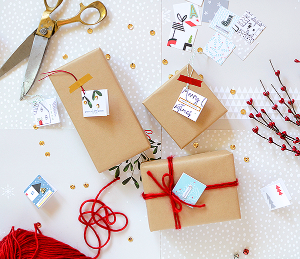pinkfresh studio simple gift wrap + tags