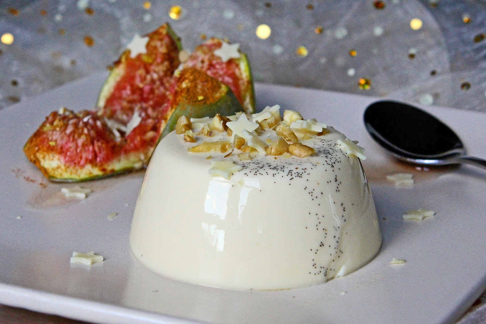 Gluten Free Alchemist White Chocolate Panna Cotta served with Honey
