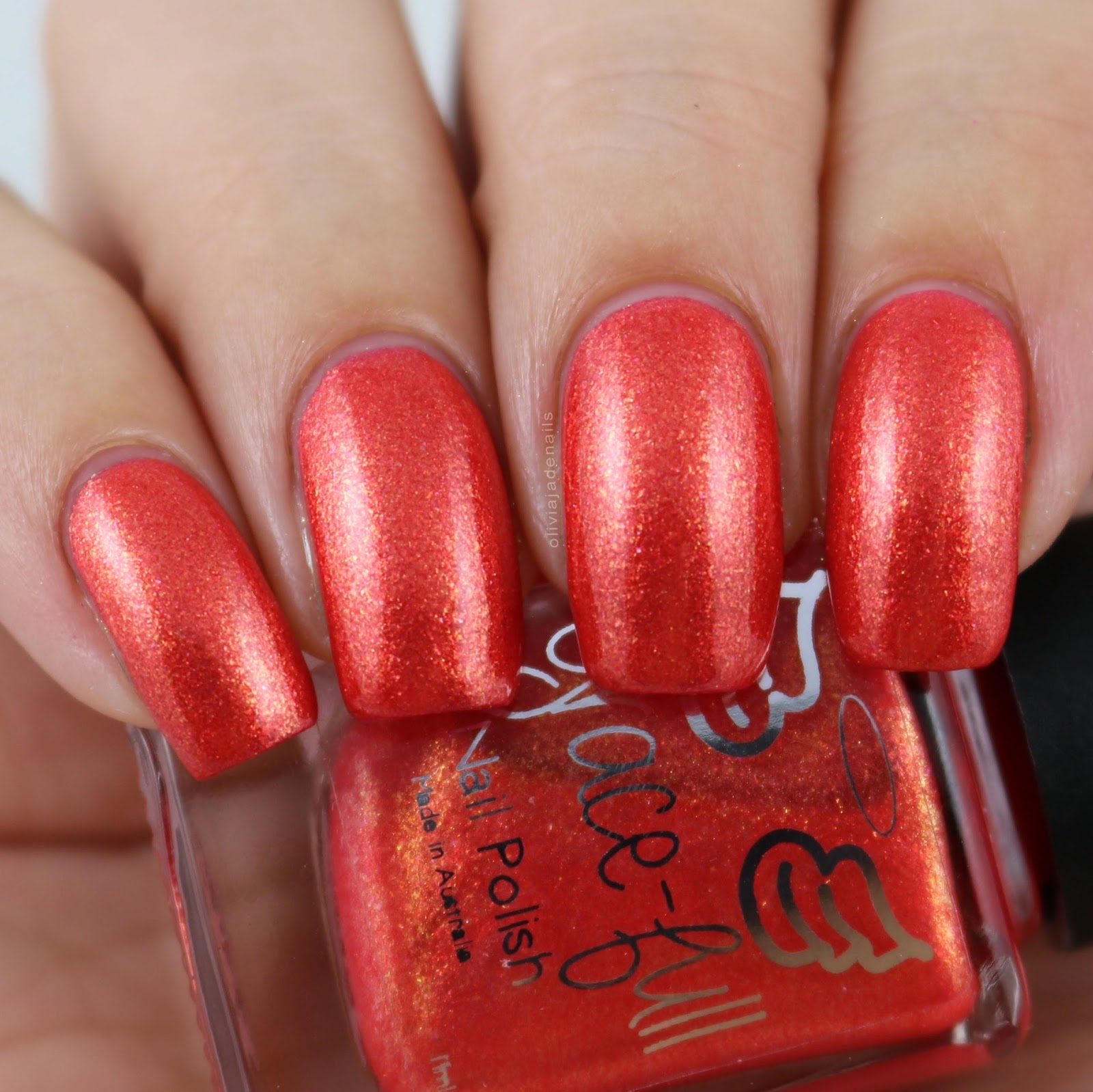 Grace-full Nail Polish Scorcher swatched by Olivia Jade Nails