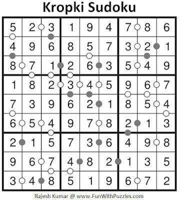 Answer of Kropki Sudoku Puzzle (Fun With Sudoku #323)