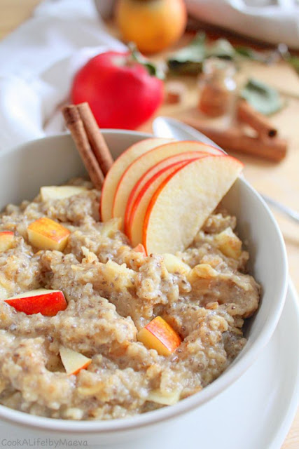 Apple pie cinnamon porridge / oatmeal • Cook A Life! by Maeva