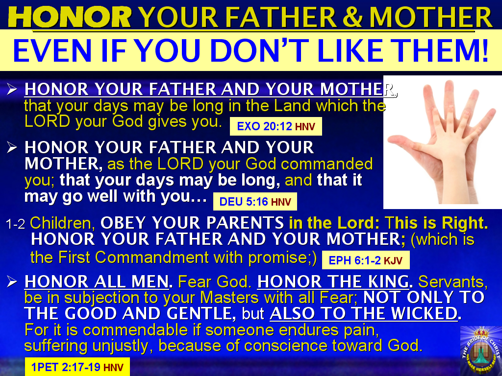 The Bible Explainer And Revelator What Does It Mean Honor Your Father