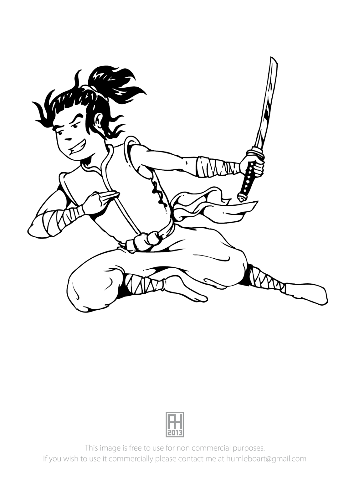 Humlebo art: Coloring pages: Warrior