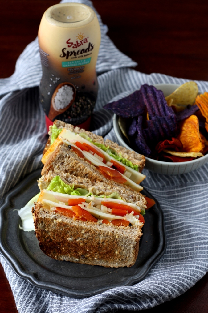 Mango & Tomato Meatless Monday Vegetarian Sandwich With New Sabra Spreads