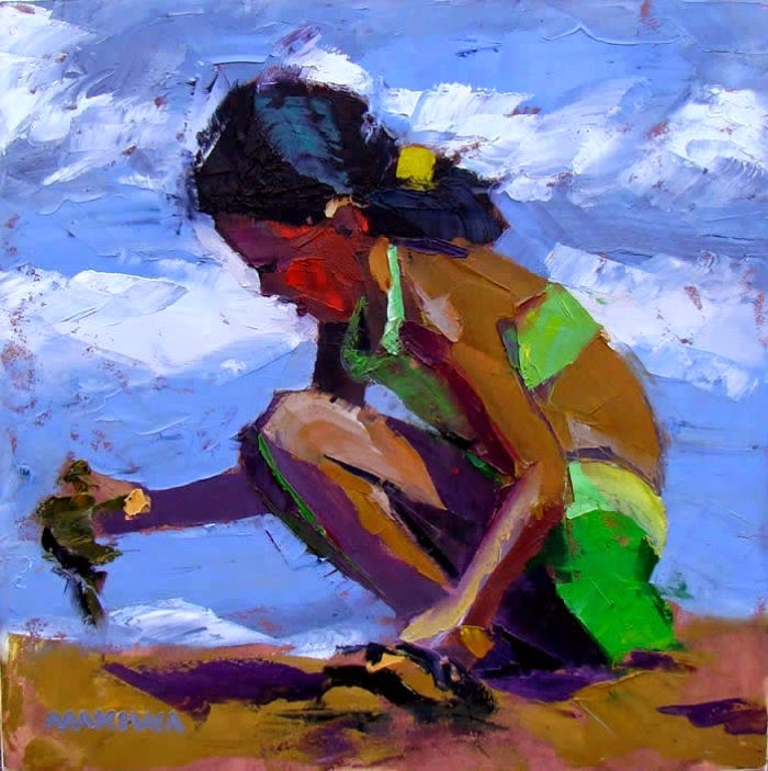 Мастихином, без применения кистей. Makiwa Mutomba