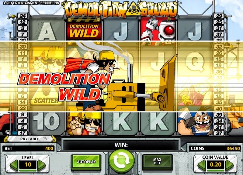 Demolition Squad Video Slot Screen