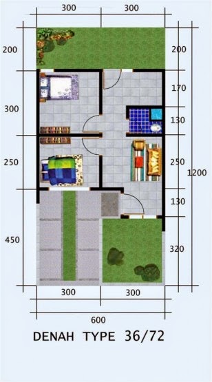 20 Gambar Denah Rumah Minimalis Type 36 1 Lantai Rumah Asia