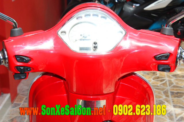 Mẫu sơn xe Vespa LX 125 màu đỏ zin cực đẹp