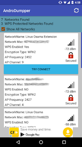 Jaringan Wifi Yang Terdeteksi Di AndroDumper