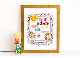 Love each other Bible verse kids printable
