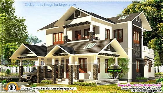 Beautiful sloping roof house