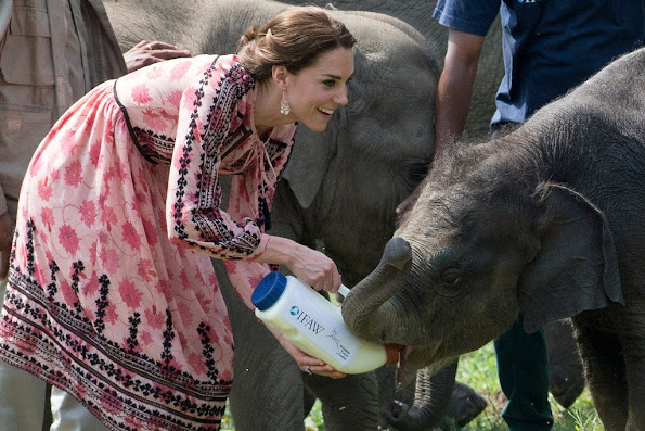 Prince William and Kate Middleton visit a village tea garden in Kaziranga, some 250kms from Guwahati, the capital of the north-eastern state of Assam