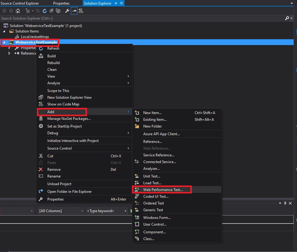 Learning Corner: Web Service Test with Visual Studio