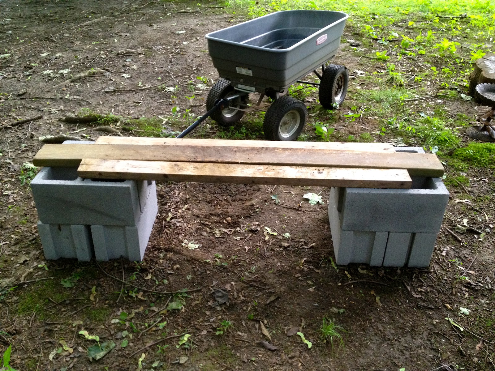 Monsoon Rains: Cinder Block Garden Bench