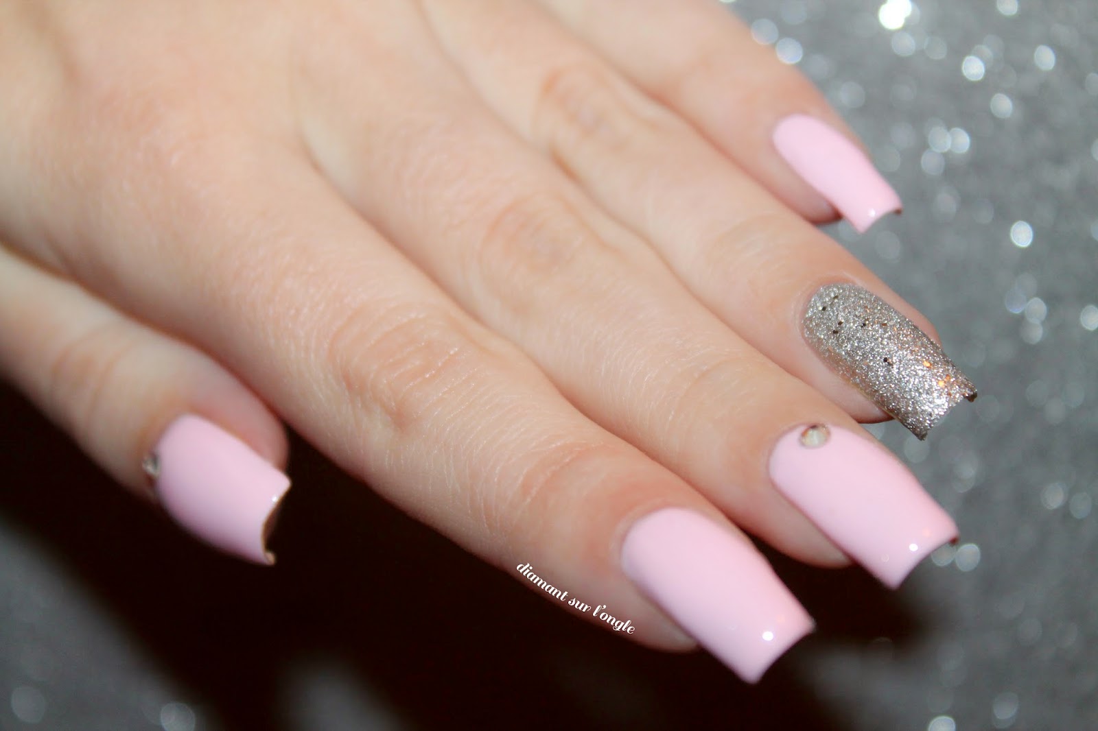 Pink Swarovski Nail Art