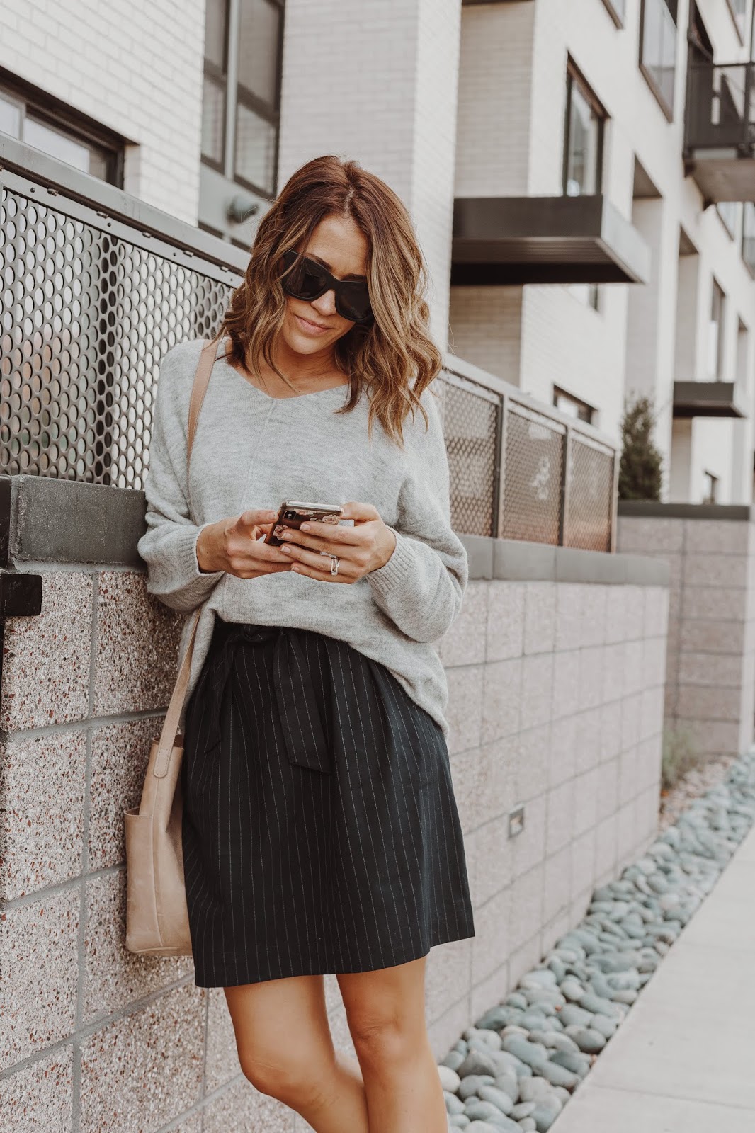 skirt and cardigan outfit