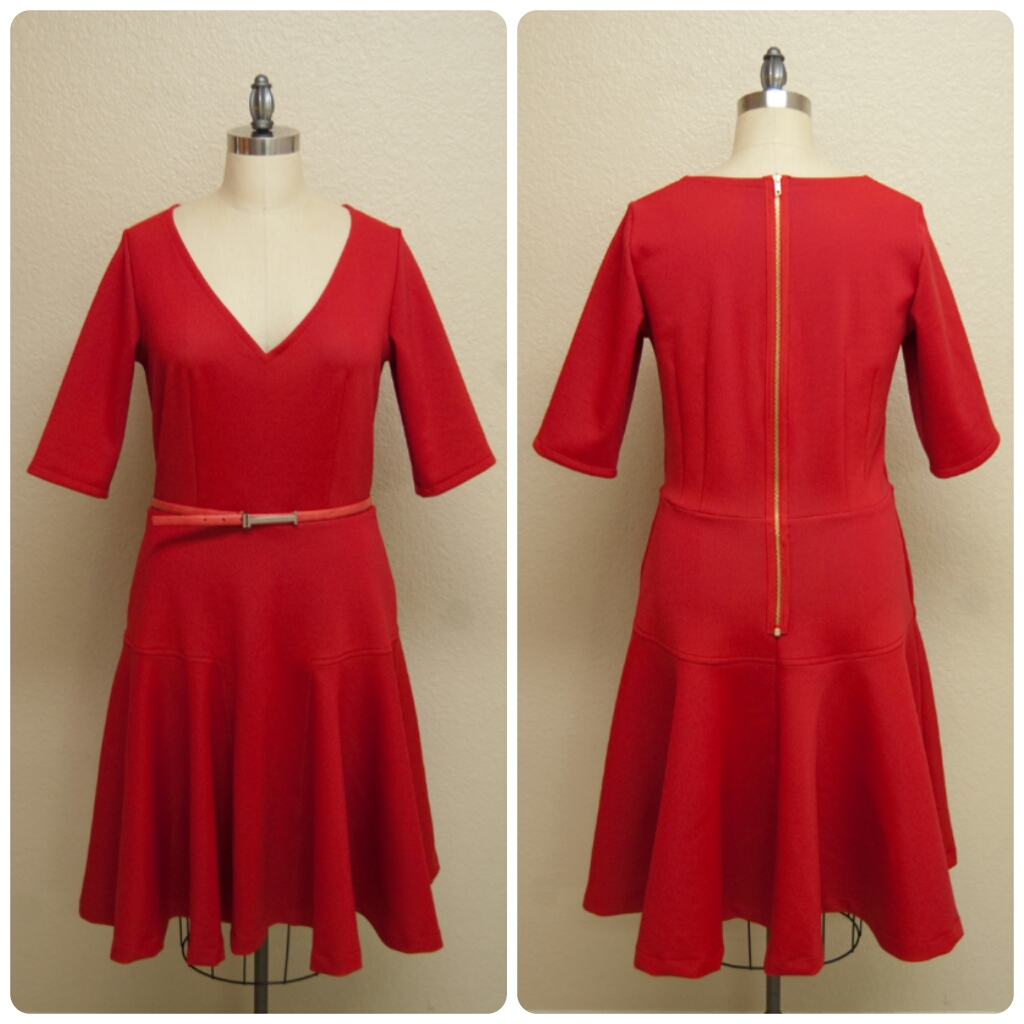 DIY Red Neoprene Dress