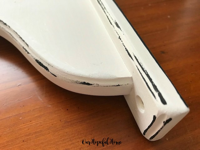 distressed Ikea Hensvik white 7" reversible corbel