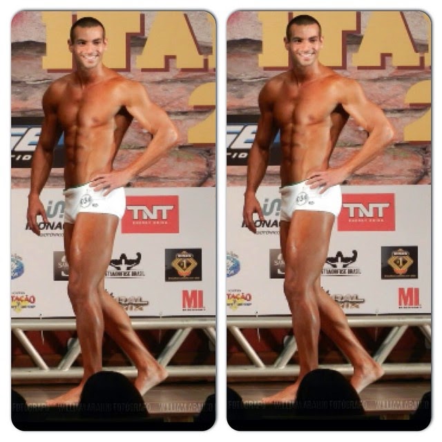 Breno Neves no palco do  Mister Itaboraí de Musculação Fitness, onde foi vice-campeão Foto: Instagram/Reprodução